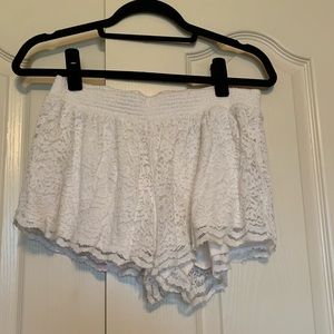 White Lace Hollister Shorts